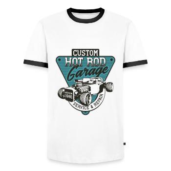 Hot Rod - Classic racing cars - dark - Men's Ringer Shirt - white/black - Front - AI Model Female 172 light (172cm) & AI Model Male 178 dark (178cm)