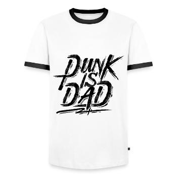 Father - Best Dad - Punk is Dad - pos - Men's Ringer Shirt - white/black - Front - AI Model Female 172 light (172cm) & AI Model Male 178 dark (178cm)