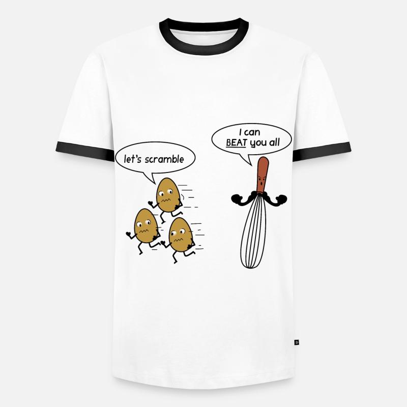 Ei Witz - Männer Kontrast-T-Shirt - Weiß/Schwarz