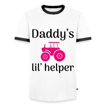 Little Farmer Tractor Baby Boy Girl Funny Saying - Men's Ringer Shirt - white/black - Front - AI Model Female 172 light (172cm) & AI Model Male 178 dark (178cm)