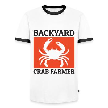 Backyard Crab Farmer Animal Farming Farm Funny - Men's Ringer Shirt - white/black - Front - AI Model Female 172 light (172cm) & AI Model Male 178 dark (178cm)