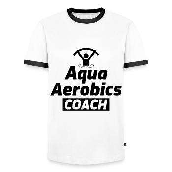 Water Aqua Aerobics Coach Aquatic fitness Trainer - Men's Ringer Shirt - white/black - Front - AI Model Female 172 light (172cm) & AI Model Male 178 dark (178cm)