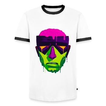 Un beau design de super-héros Revenant - T-shirt contrasté Homme - blanc/noir - Devant - AI Model Female 172 light (172cm) & AI Model Male 178 dark (178cm)