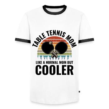 Tischtennis Tischtennis Paddel Mama Mütter Tag - Männer Kontrast-T-Shirt - Weiß/Schwarz - Vorne - AI Model Female 172 light (172cm) & AI Model Male 178 dark (178cm)