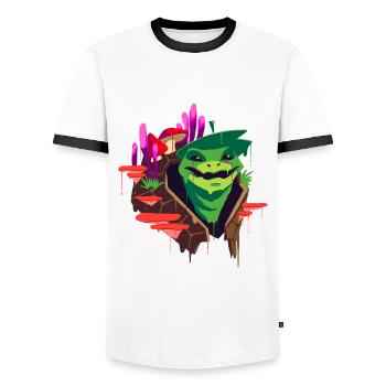 A Beautiful Druid of Spore Circle Design - Men's Ringer Shirt - white/black - Front - AI Model Female 172 light (172cm) & AI Model Male 178 dark (178cm)