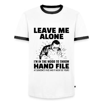 Weld Welding Welder Metal Construction Ironworker - Men's Ringer Shirt - white/black - Front - AI Model Female 172 light (172cm) & AI Model Male 178 dark (178cm)