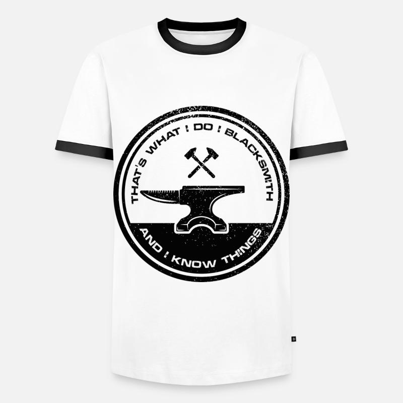 Blacksmith - Men's Ringer Shirt - white/black