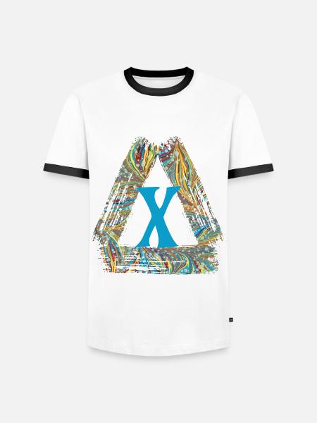 E 201 x - T-shirt contrasté Homme - blanc/noir