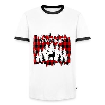 Stille Nacht Weihnachten Geschenk - Männer Kontrast-T-Shirt - Weiß/Schwarz - Vorne - AI Model Female 172 light (172cm) & AI Model Male 178 dark (178cm)