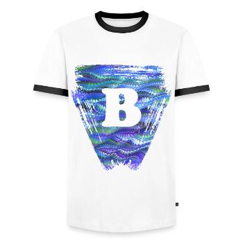 Triangle E 103 B - T-shirt contrasté Homme - blanc/noir - Devant - AI Model Female 172 light (172cm) & AI Model Male 178 dark (178cm)