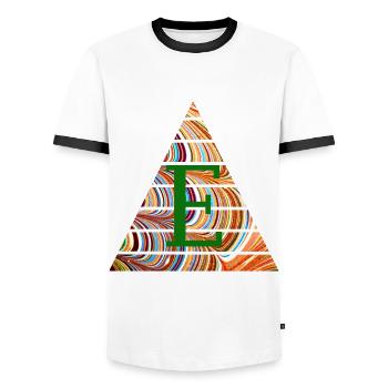 Triangle E 56 E - T-shirt contrasté Homme - blanc/noir - Devant - AI Model Female 172 light (172cm) & AI Model Male 178 dark (178cm)