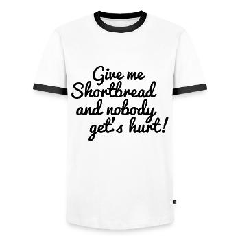 sablés Ecosse - T-shirt contrasté Homme - blanc/noir - Devant - AI Model Female 172 light (172cm) & AI Model Male 178 dark (178cm)
