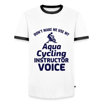 Aqua Cycling Swimming Pool Fitness Training Funny - Men's Ringer Shirt - white/black - Front - AI Model Female 172 light (172cm) & AI Model Male 178 dark (178cm)