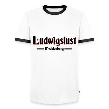Ludwigslust Mecklenburg - Männer Kontrast-T-Shirt - Weiß/Schwarz - Vorne - AI Model Female 172 light (172cm) & AI Model Male 178 dark (178cm)