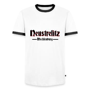 Neustrelitzaltdeutsche Schrift Sütterlin - Männer Kontrast-T-Shirt - Weiß/Schwarz - Vorne - AI Model Female 172 light (172cm) & AI Model Male 178 dark (178cm)