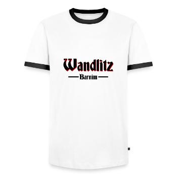 Wandlitz - Männer Kontrast-T-Shirt - Weiß/Schwarz - Vorne - AI Model Female 172 light (172cm) & AI Model Male 178 dark (178cm)