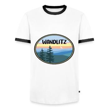 Wandlitz - Männer Kontrast-T-Shirt - Weiß/Schwarz - Vorne - AI Model Female 172 light (172cm) & AI Model Male 178 dark (178cm)
