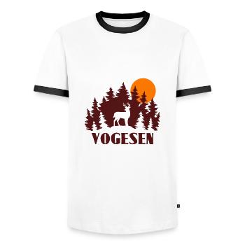 Vogesen - Männer Kontrast-T-Shirt - Weiß/Schwarz - Vorne - AI Model Female 172 light (172cm) & AI Model Male 178 dark (178cm)