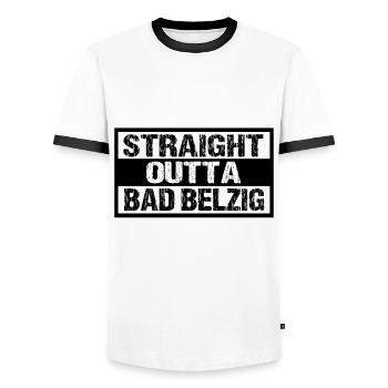 Bad Belzig - Männer Kontrast-T-Shirt - Weiß/Schwarz - Vorne - AI Model Female 172 light (172cm) & AI Model Male 178 dark (178cm)
