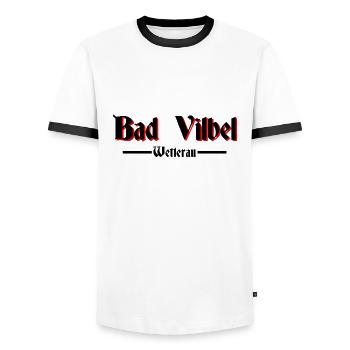Bad Vilbel - Männer Kontrast-T-Shirt - Weiß/Schwarz - Vorne - AI Model Female 172 light (172cm) & AI Model Male 178 dark (178cm)