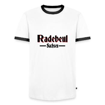 Radebeul - Männer Kontrast-T-Shirt - Weiß/Schwarz - Vorne - AI Model Female 172 light (172cm) & AI Model Male 178 dark (178cm)