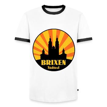 Brixen Südtirol - Männer Kontrast-T-Shirt - Weiß/Schwarz - Vorne - AI Model Female 172 light (172cm) & AI Model Male 178 dark (178cm)