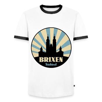 Brixen Südtirol - Männer Kontrast-T-Shirt - Weiß/Schwarz - Vorne - AI Model Female 172 light (172cm) & AI Model Male 178 dark (178cm)