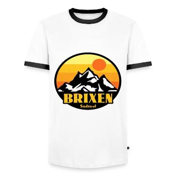 Brixen Südtirol - Männer Kontrast-T-Shirt - Weiß/Schwarz - Vorne - AI Model Female 172 light (172cm) & AI Model Male 178 dark (178cm)