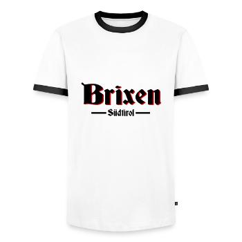 Brixen Südtirol - Männer Kontrast-T-Shirt - Weiß/Schwarz - Vorne - AI Model Female 172 light (172cm) & AI Model Male 178 dark (178cm)