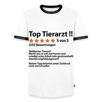 Dankeschön Danke sagen an Tierarzt Tierarztpraxis - Männer Kontrast-T-Shirt - Weiß/Schwarz - Vorne - AI Model Female 172 light (172cm) & AI Model Male 178 dark (178cm)