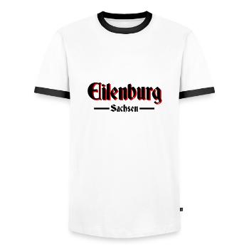 Eilenburg - Männer Kontrast-T-Shirt - Weiß/Schwarz - Vorne - AI Model Female 172 light (172cm) & AI Model Male 178 dark (178cm)