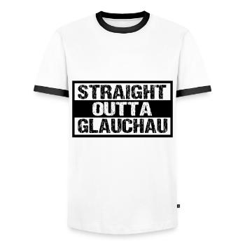 Glauchau - Männer Kontrast-T-Shirt - Weiß/Schwarz - Vorne - AI Model Female 172 light (172cm) & AI Model Male 178 dark (178cm)