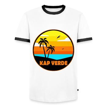 Kap Verde - Männer Kontrast-T-Shirt - Weiß/Schwarz - Vorne - AI Model Female 172 light (172cm) & AI Model Male 178 dark (178cm)