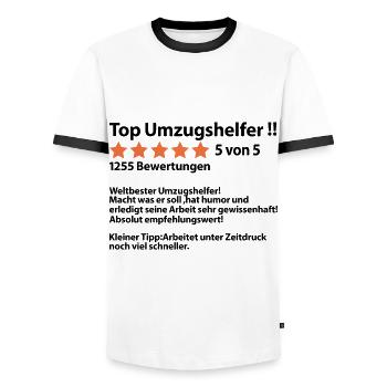 Dankeschön Danke Umzugshelfer Umzugsunternehmen - Männer Kontrast-T-Shirt - Weiß/Schwarz - Vorne - AI Model Female 172 light (172cm) & AI Model Male 178 dark (178cm)