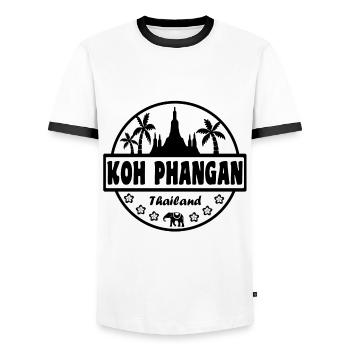 Koh Phangan Thailand - Männer Kontrast-T-Shirt - Weiß/Schwarz - Vorne - AI Model Female 172 light (172cm) & AI Model Male 178 dark (178cm)