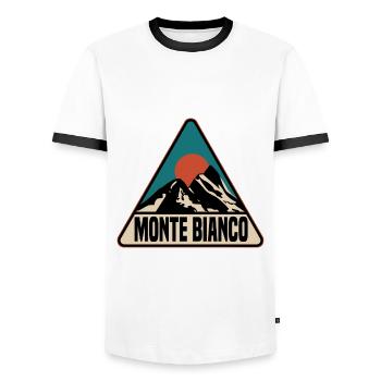 Monte Bianco - Men's Ringer Shirt - white/black - Front - AI Model Female 172 light (172cm) & AI Model Male 178 dark (178cm)