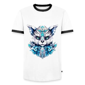 Fantasy Fox - Men's Ringer Shirt - white/black - Front - AI Model Female 172 light (172cm) & AI Model Male 178 dark (178cm)