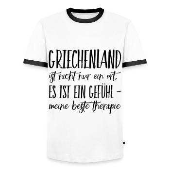 Lustiger Griechischer Spruch Griechenland Geschenk - Männer Kontrast-T-Shirt - Weiß/Schwarz - Vorne - AI Model Female 172 light (172cm) & AI Model Male 178 dark (178cm)