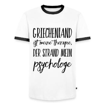 Lustiger Griechischer Spruch Griechenland Geschenk - Männer Kontrast-T-Shirt - Weiß/Schwarz - Vorne - AI Model Female 172 light (172cm) & AI Model Male 178 dark (178cm)