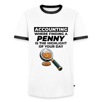 Accountant Accounting Bookkeeping Finance Funny - Men's Ringer Shirt - white/black - Front - AI Model Female 172 light (172cm) & AI Model Male 178 dark (178cm)