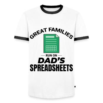 Buchhalter Papa Buchhaltung Finanzen Finanzen Lustig - Männer Kontrast-T-Shirt - Weiß/Schwarz - Vorne - AI Model Female 172 light (172cm) & AI Model Male 178 dark (178cm)