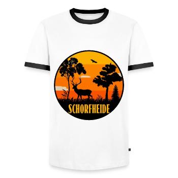 Schorfheide - Männer Kontrast-T-Shirt - Weiß/Schwarz - Vorne - AI Model Female 172 light (172cm) & AI Model Male 178 dark (178cm)