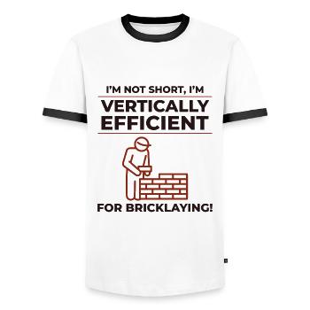 Bricklayer Bricklaying Vertical Efficiency Job - Men's Ringer Shirt - white/black - Front - AI Model Female 172 light (172cm) & AI Model Male 178 dark (178cm)