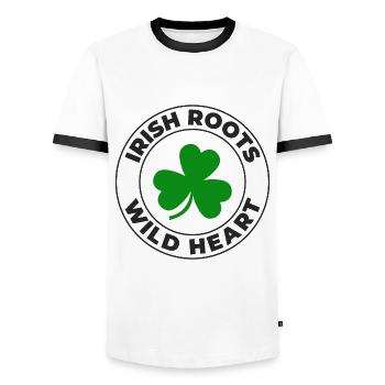 Wild Heart : Conception de fille irlandaise drôle - T-shirt contrasté Homme - blanc/noir - Devant - AI Model Female 172 light (172cm) & AI Model Male 178 dark (178cm)