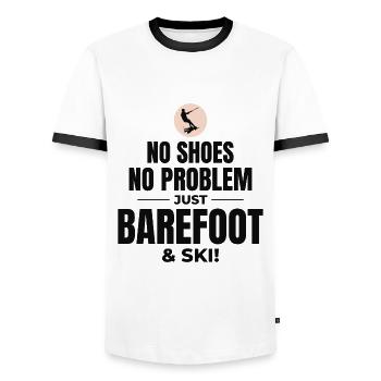Pieds nus Ski nautique Sports extrêmes Pieds nus - T-shirt contrasté Homme - blanc/noir - Devant - AI Model Female 172 light (172cm) & AI Model Male 178 dark (178cm)