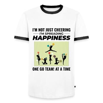 Pom-pom girl Cheerleading Girl Cheering Cheer Squad - T-shirt contrasté Homme - blanc/noir - Devant - AI Model Female 172 light (172cm) & AI Model Male 178 dark (178cm)