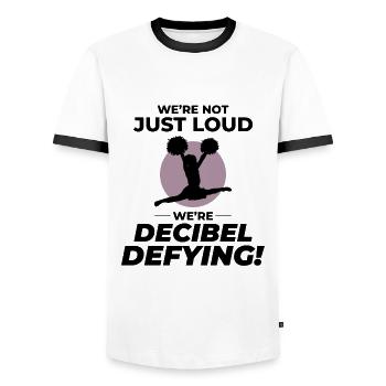 Cheerleader Cheerleading Girl Cheering Cheer Squad - T-shirt contrasté Homme - blanc/noir - Devant - AI Model Female 172 light (172cm) & AI Model Male 178 dark (178cm)