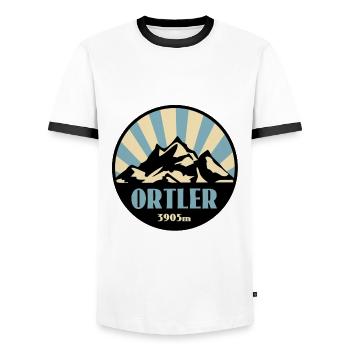 Ortler - T-shirt contrasté Homme - blanc/noir - Devant - AI Model Female 172 light (172cm) & AI Model Male 178 dark (178cm)