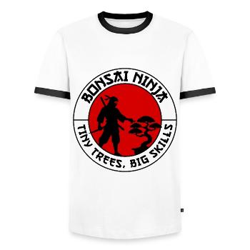 Japanischer Bonsai Gärtner Baum Sammler Ninja - Männer Kontrast-T-Shirt - Weiß/Schwarz - Vorne - AI Model Female 172 light (172cm) & AI Model Male 178 dark (178cm)