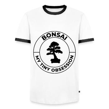 Japanischer Bonsai Gärtner Baum Sammler Gartenarbeit - Männer Kontrast-T-Shirt - Weiß/Schwarz - Vorne - AI Model Female 172 light (172cm) & AI Model Male 178 dark (178cm)